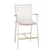 Armen Living Portals Outdoor Patio Aluminum Barstool in Light Matte Sand with Natural Teak Wood Accent LCPLBAWH - alternate 1
